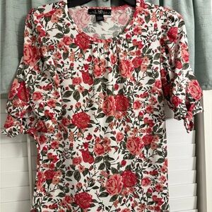 80 Park Floral Women's Top - Rose and Green